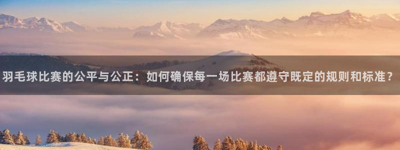 球速体育app下载安装最新版本：羽毛球比赛的公平与公正：如何